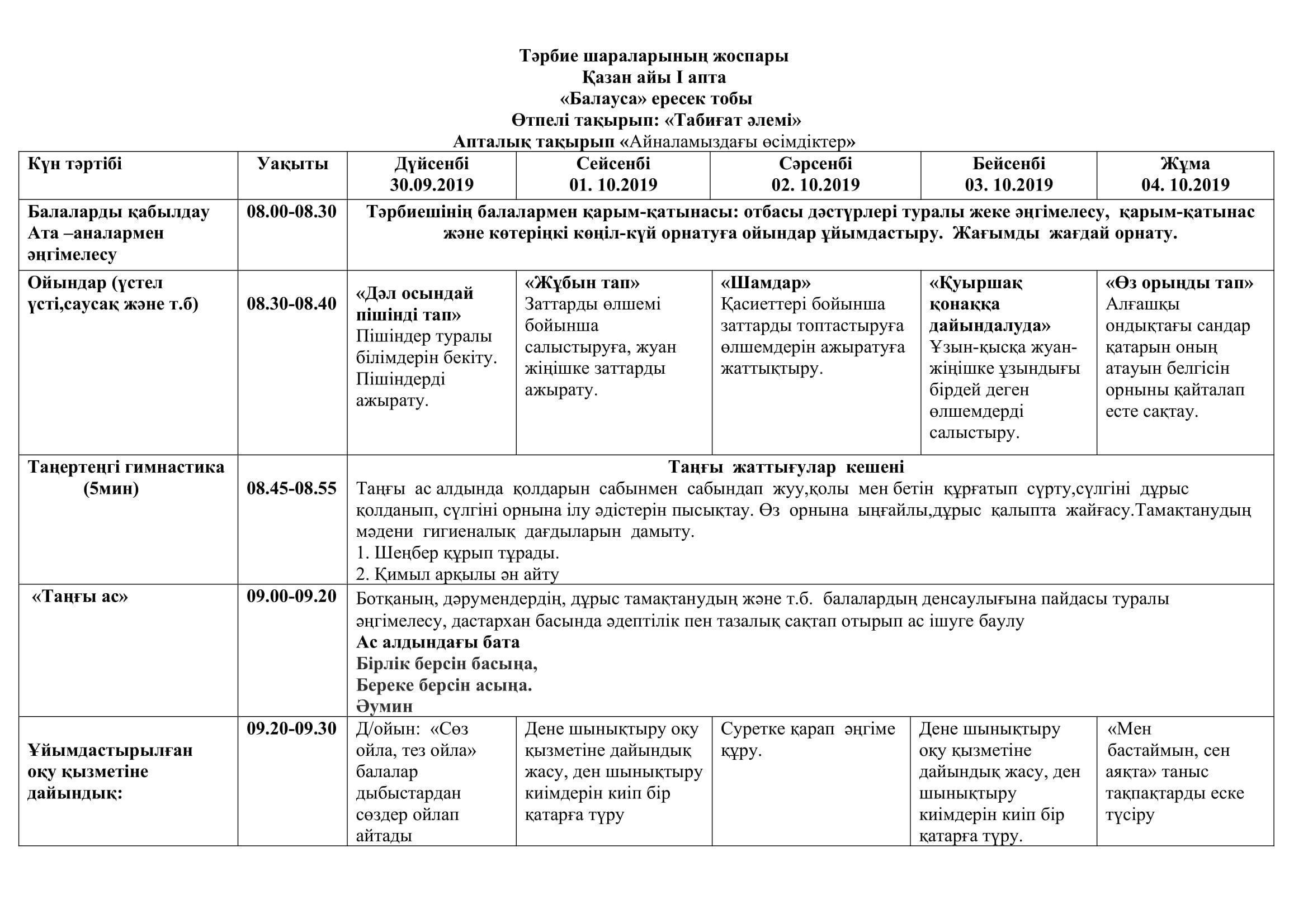 2019-2020  оқу жылының ересек тобының циклограммасы