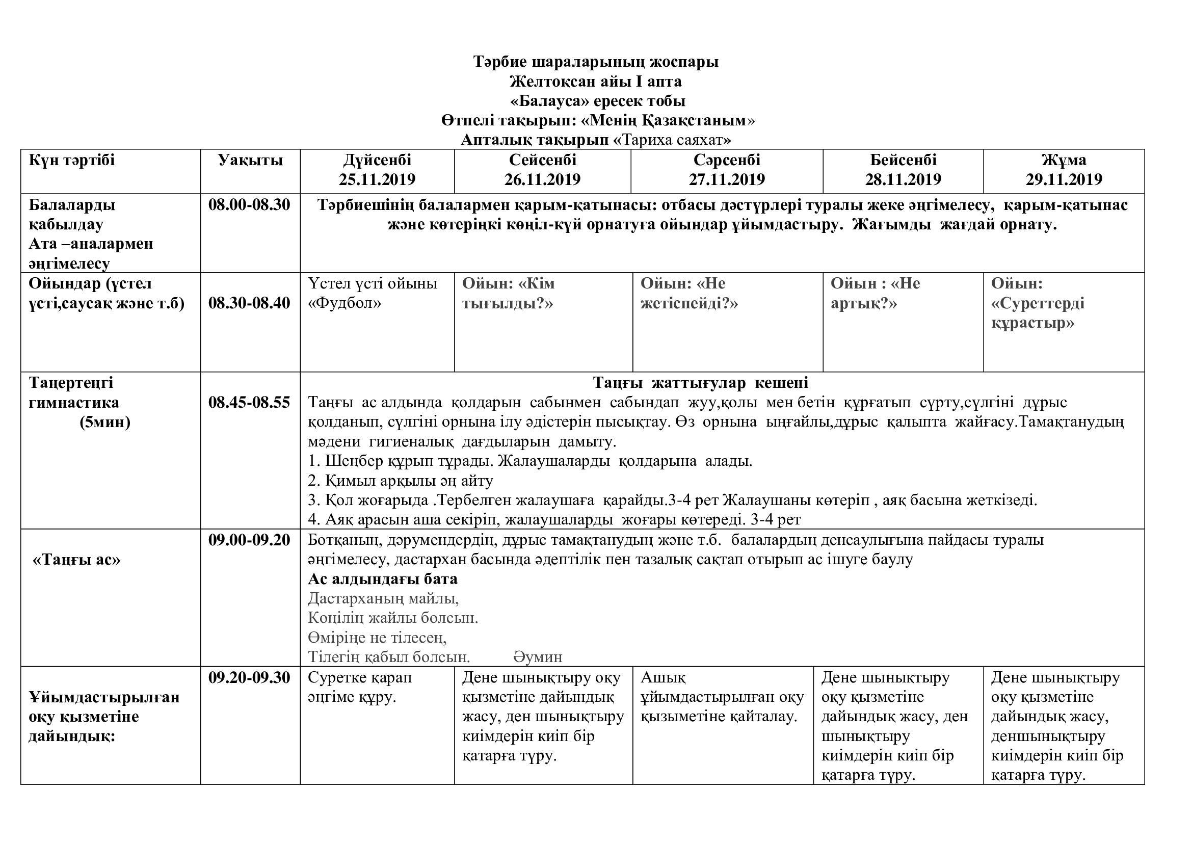 2019-2020  оқу жылының ересек тобының циклограммасы